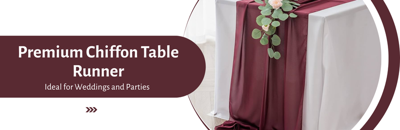 Premium Chiffon Table Runner – Ideal for Weddings and Parties