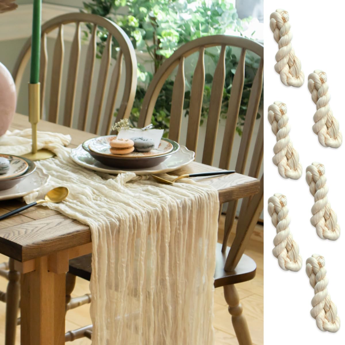Ivory Cheesecloth Table Runner Set of 6 Runners 12 ft 142 in Long Each Cream Gauze Table for Wedding Table Baby Shower Decorations or Bridal Shower Decor Modern Table Runner Boho Table Decor
