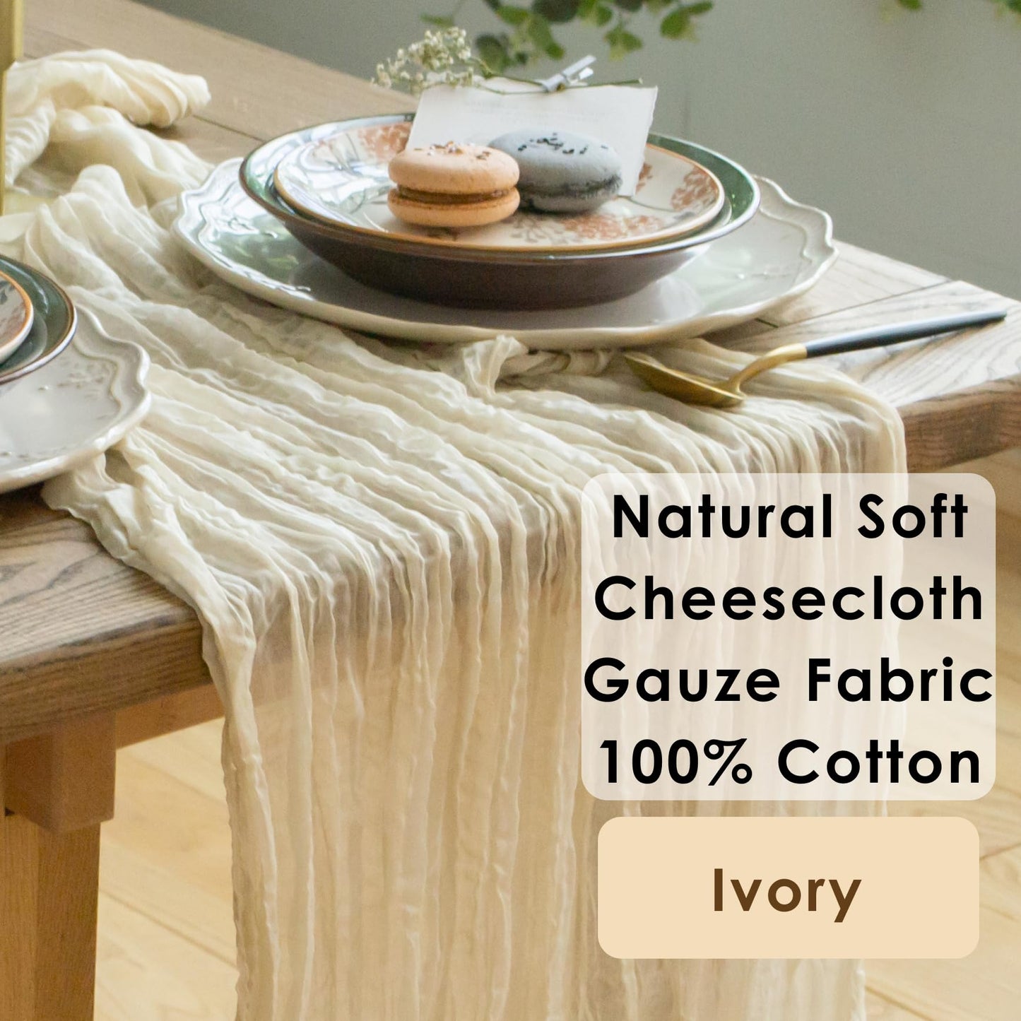 Your Magic Moment Cheesecloth Table Runner Ivory Set of 4 pc 142 in Long Cream Gauze Table Runner Bohemian Wedding Baby Shower Decorations Bridal Shower Decor Rustic Table Cloth Table Cover