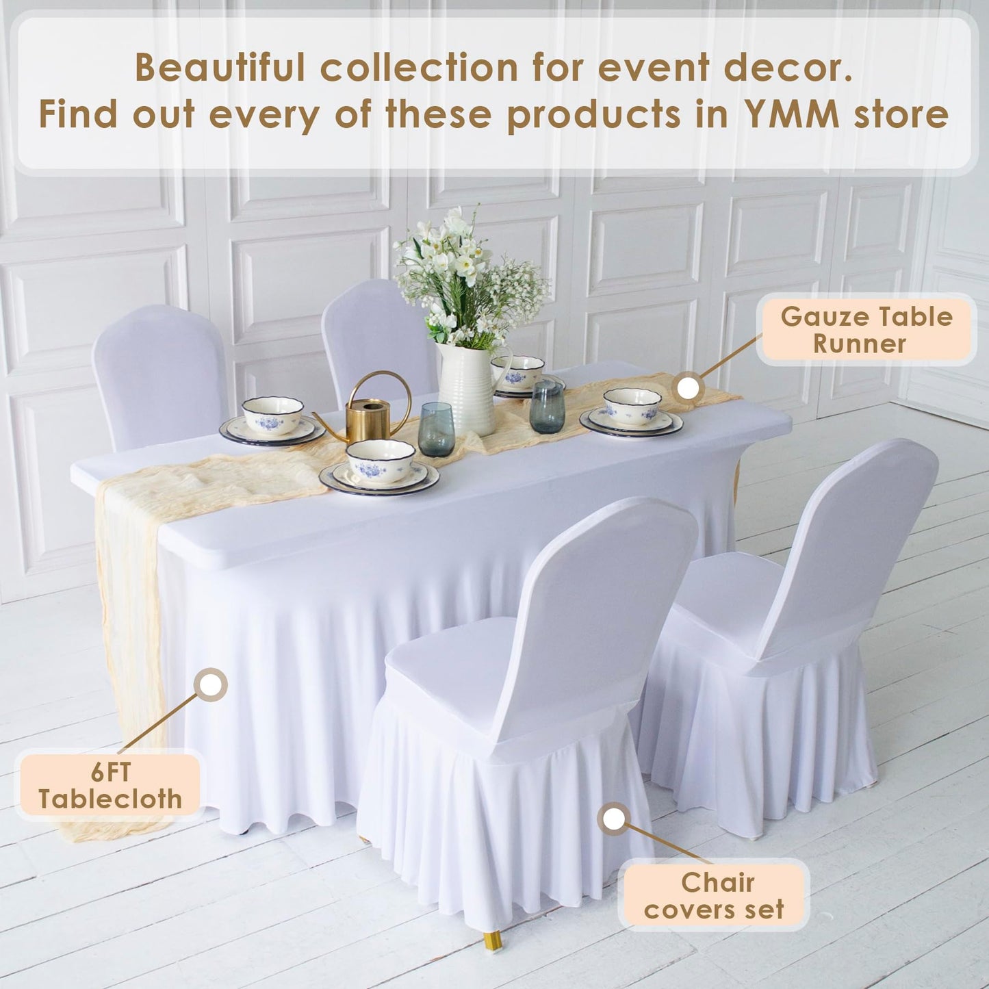 Your Magic Moment Cheesecloth Table Runner Ivory Set of 4 pc 142 in Long Cream Gauze Table Runner Bohemian Wedding Baby Shower Decorations Bridal Shower Decor Rustic Table Cloth Table Cover