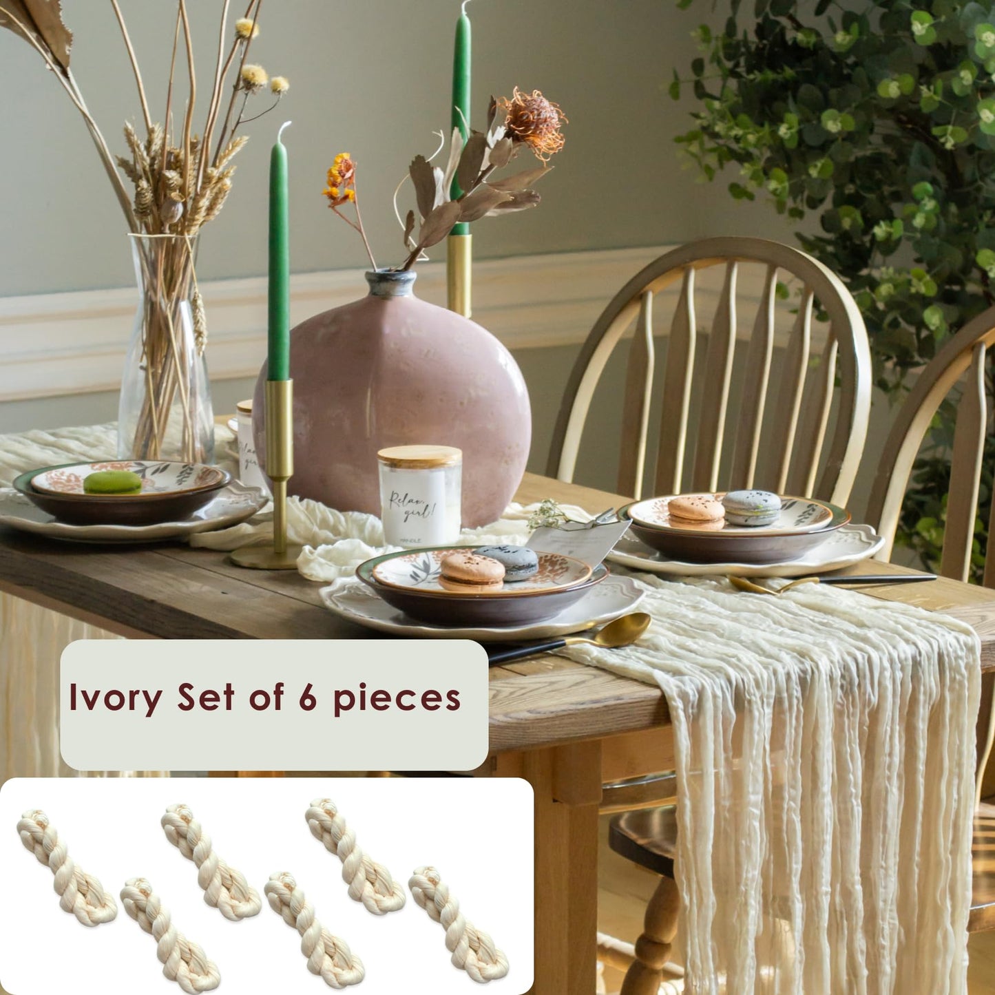 Ivory Cheesecloth Table Runner Set of 6 Runners 12 ft 142 in Long Each Cream Gauze Table for Wedding Table Baby Shower Decorations or Bridal Shower Decor Modern Table Runner Boho Table Decor