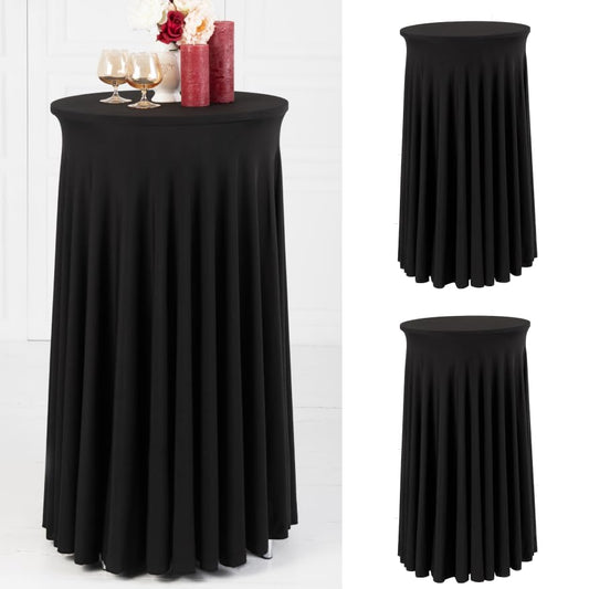 Your Magic Moment Round Cocktail Table Skirt Black Set of 2 Table Cloth for highboy Table Round Tablecloth Spandex Fitted Table Covers for 24 in Tables Small Corner Table Cover