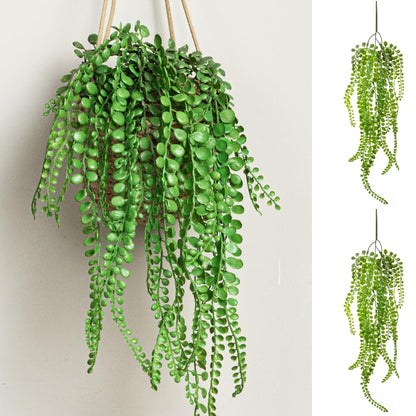 Your Magic Moment Artificial Succulents Hanging Set of 2 PC - Fake Hanging Plants Faux Vines - Artificial Plants Set for Indoor and Outdoor - Fake Vines Succulent Set for Bedroom 14х10х2 in