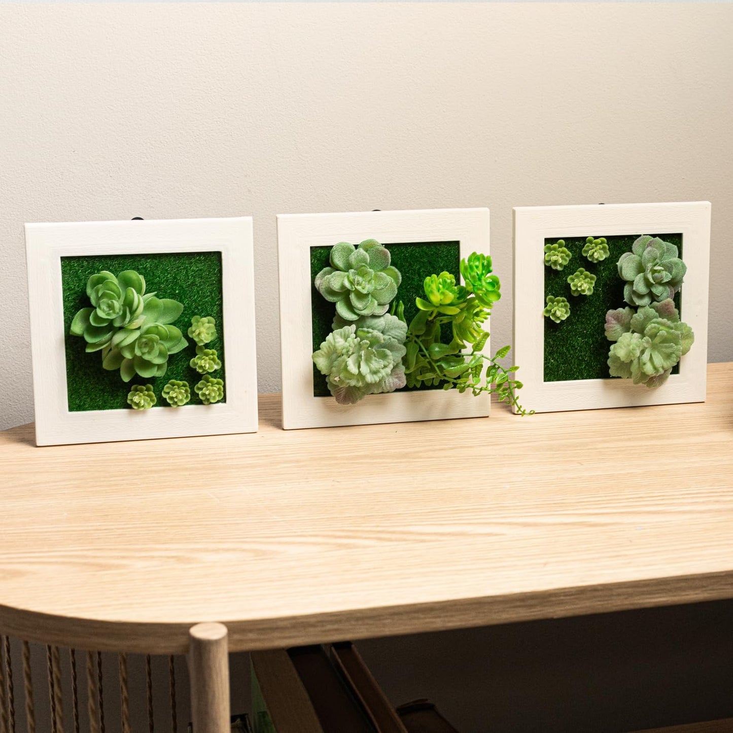 Your Magic Moment Succulent Frame Set 3 pc Succulent Wall Hanging, Succulent Art Wall Decor, Wall Succulents Artificial Wall Hanging Artificial Succulent Plants for Wall