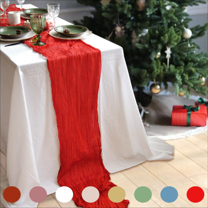 Red Table Runner Cheesecloth 142'' Rustic Gauze Runner Wedding Runner, Christmas Cheese Cloth Tablecloth, Gauze Cheesecloth Runner, Wedding Shower Decorations Rustic Theme Tablecloth…