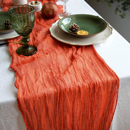 Thanksgiving Helloween Table Runner 12 ft Fall Table Runner Cheesecloth Orange Table Runner Fall Table Centerpieces Burnt Orange Runner Fall Table Decorations Gauze Fabric