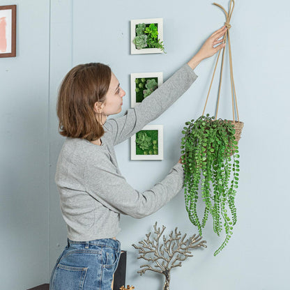 Your Magic Moment Artificial Succulents Hanging Set of 2 PC - Fake Hanging Plants Faux Vines - Artificial Plants Set for Indoor and Outdoor - Fake Vines Succulent Set for Bedroom 14х10х2 in