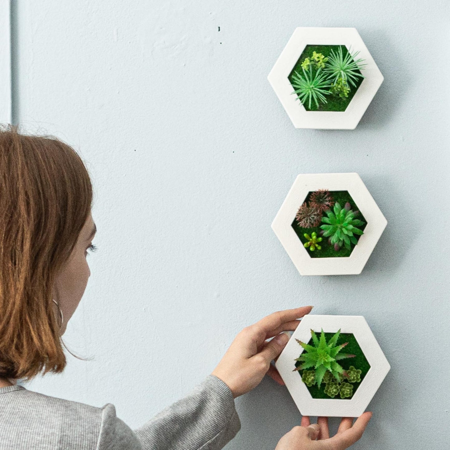 Your Magic Moment Wall Hanging Succulents Plants Artificial in Frame Set of 3 pc Fake Succulents Wall Decor Faux Plants Room Decor Aesthetic Fake Plants Bathroom Decor Artificial Wall Plants Indoor