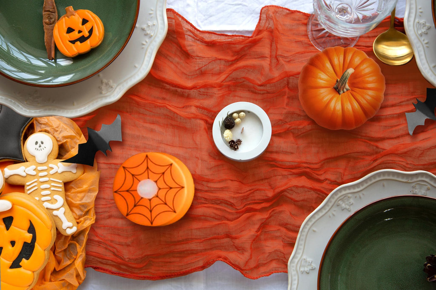 Thanksgiving Helloween Table Runner 12 ft Fall Table Runner Cheesecloth Orange Table Runner Fall Table Centerpieces Burnt Orange Runner Fall Table Decorations Gauze Fabric